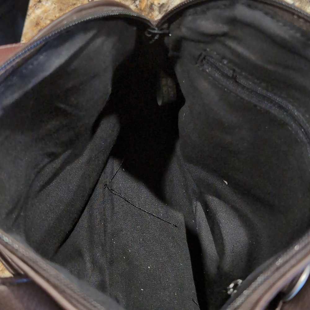 Esprit Brown Faux Leather Purse Hand Bag With Shoulder Strap - Picture 7 of 12